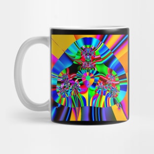 Psychedelic, Trippy, Multicolor Rounded Triangle Fractal Design Mug